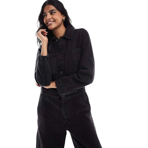 Free People x Levi's Womens Size XL Long Sleeve Denim Coveralls Black Wash NWT - Picture 15 of 15